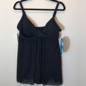 NWT Swim Solutions Black One-Piece Swimsuit